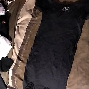 Black crochet spandex dress